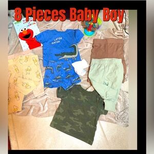 8 PCS Baby Boy’s Excellent Preowned Condition BUNDLE🩵SZ: 3-6M  Pants Tops Socks